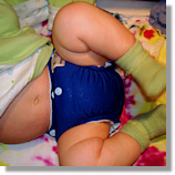 Cloth Diaper Sizing - Three Month Old in XS Pocket