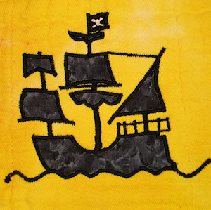 Prefold Cloth Diaper - Pirate Ship
